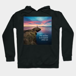 Positive Quote Motivational Gift for Women Men Sunset Ocean Hoodie